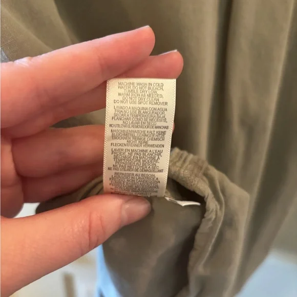 cloth & stone Sage Green Tie-Front Button Down Shirt - Boho, Spring, Summer - Picture 6 of 6